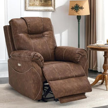 UOPYNE Oversized Power Lift Recliner Chair for Seniors with Heat and Massage, Large Leather Electric Reclining Sofa with Remote Control, USB Charging Port and Side Storage Pockets