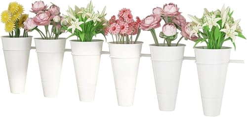 Flower Display Stand,Wall Mounted Decorative Plant Holder,Plastic Indoor Outdoor Flower Pot Holder Rack,Fresh Flower Shop Floral Container Plant Stand(Size:Single row 180cm,Color:White)