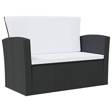 AJSEOYBS Outdoor Patio Set,Outdoor Garden Furniture,16 Piece Patio Lounge Set with Cushions Poly Rattan Black,for Deck, Patio, Garden, Poolside, Backyard