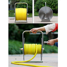 Wall/Floor Mount Hose Reel 1/2 Inch Garden Hose, Hose Butler Stainless Steel Water Hose Rack with spray gun and accessories, Portable Hose Stand Patio Hose Hanger, Hose Holder Storage Swivel Bracket