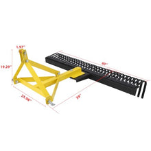 Hipicute 5 Ft Landscape Rock Rake, 3 Point Attach Rake with 360 Degree Rotation Tow-Behind Garden Tool for Compact Tractors, Category 1