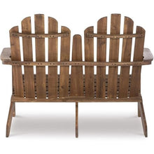 Riverbay Furniture Adirondack Outdoor Loveseat, 52.36" W x 37.4" D x 38.58" H, Solid Wood Acacia, Acorn Brown Finish, Sturdy Classic Design, Indoor/Outdoor Patio or Garden Bench Style Seating