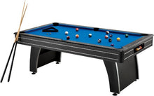 Fat Cat by GLD PRODUCTS 7’ Pool Table with Automatic Ball Return, Electric Blue Playing Surface
