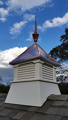 Accentua Olympia Cupola with Square Copper Finial 24 in. White with Copper Roof