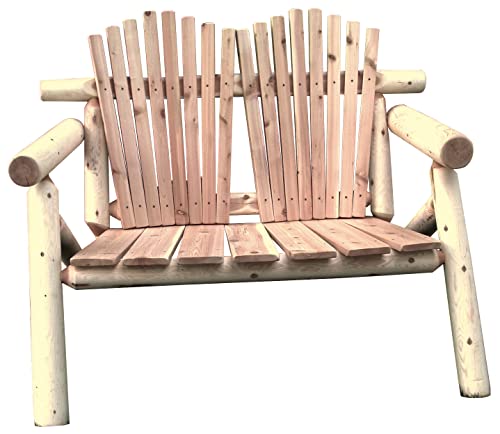 Furniture Barn USA Outdoor White Cedar Log Adirondack Loveseat