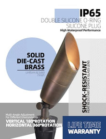 MALORY Solid Brass Landscape Spotlight 12-Pack with Bulb(S06)