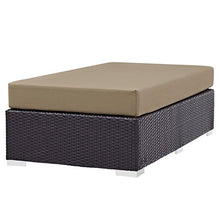 Modern Contemporary Urban Design Outdoor Patio Balcony Rectangle Ottoman, Brown, Rattan