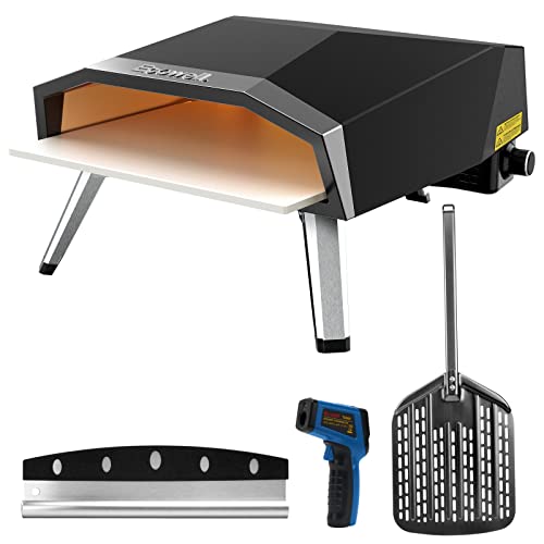 ECOWELL 16 Inches Outdoor Pizza Oven Propane, Gas Pizza Stone Oven