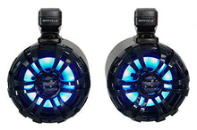 Rockville RGHR45 4 Zone Marine Bluetooth Radio Bundle with (4) WB65KLED 6.5" Black Wakeboard LED Speakers