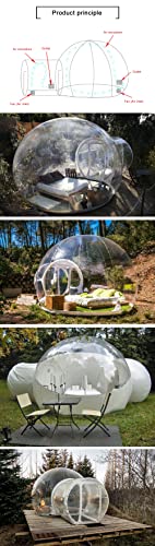Generic Inflatable Double Rooms Bubble Tent 4M Main 2M Small Clear