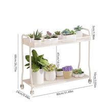 IBONSON Multi Tiered Plant Stand Indoor Living Room Floor-Standing Double-Layer Iron Flower Rack Indoor Movable Flower Rack Storage Flower Pot Rack Corner Outdoor Plant Stand