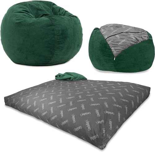 CordaRoy's Chenille Convertible Bean Bag Chair & Bed Queen Size Rainforest