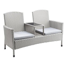 Furniture of America Azur Rattan 2-Piece Loveseat and Trash Can Set in Gray