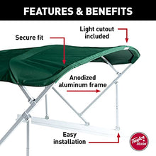 TaylorMade Manual Bimini Top Kit 8' or 10' Long for Pontoon Boats Green Fabric