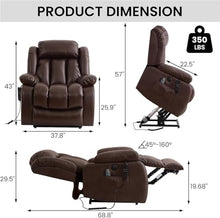 HTERWQEA PU Leather Power Lift Recliner Chair with Heat Massage