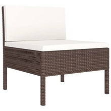 AMBERARD 12 Piece Patio Lounge Set with Cushions Poly Rattan Brown Furniture Set