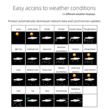 Weather Thermometer,Smart Weather Station Outdoor Indoor Sensor Thermometer Hygrometer Digital Snooze Alarm Clock Barometer Forecast