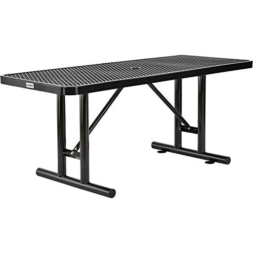 Global Industrial 6' Rectangular Expanded Metal Outdoor Table, Black