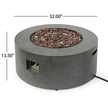 Dancongtea 32" Round Iron Fire Pit Stone Gray 40,000 BTU