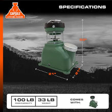 Capsule Game Feeders 100LB Capacity 360-Degree Broadcast Game Feeder Green
