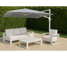 OROTLECT 10 ft. x 13 ft. Rectangle Aluminum Cantilever Tilt Outdoor Parasol Patio Umbrella with Granite Base in Mouse Gray