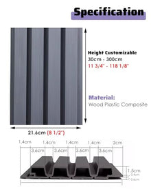 ENHEN Silver Grey Fence Panels Post Outdoor 6ft, Semi-Open Heavy Duty Yard Deck Railing Privacy Partition Decor, Low Maintenance Waterproof Wall Panels(518.4cmx183cm/17ftx6ft)
