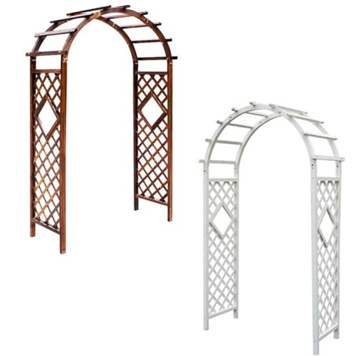 Wooden Garden Archway Trellis Heavy Duty Wedding Rose Arches Pergola Supports Extra(Brown,140cm/55.1inch)