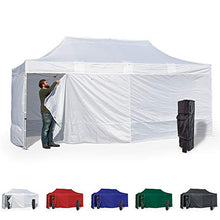 Vispronet 10x20 Instant Canopy Tent and 4 Side Walls – Commercial Grade Steel Frame with Water-Resistant Canopy Top and Sidewalls – Bonus Canopy Bag and Stake Kit Included (White)