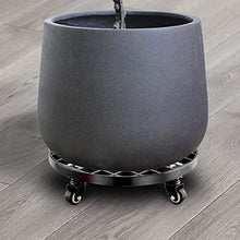 SDVantage Plant Stand Planter Caddy Heavy Duty with Locking Wheels,Round Flower Pot Rack Planter Trolley with 360° Rotating Casters Rolling Tray,Metal Plant Dolly with Wheels for Indoor,Black-40Cm