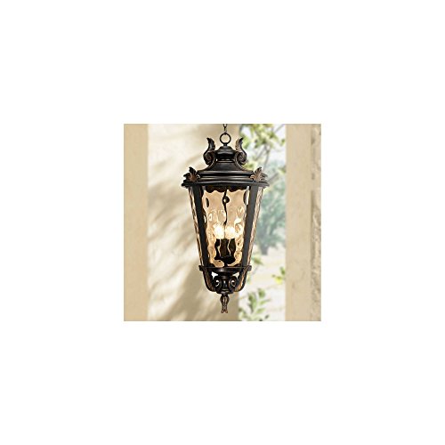 Casa Marseille 30" High Veranda Bronze European Outdoor Hanging Light