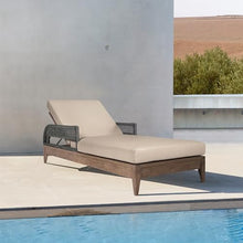 Armen Living Orbit Modern Outdoor Patio Chaise Lounge Chair Taupe