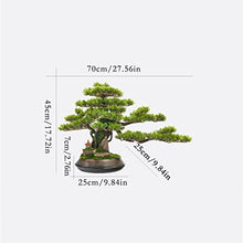 YXIANG56Q Fake Plants 28'' Simulation Plants Chinese Style Welcome Pine Micro Landscape Green Plant Indoor Bonsai Potted Home Office Living Room Hotel Porch Decor Bonsai Tree