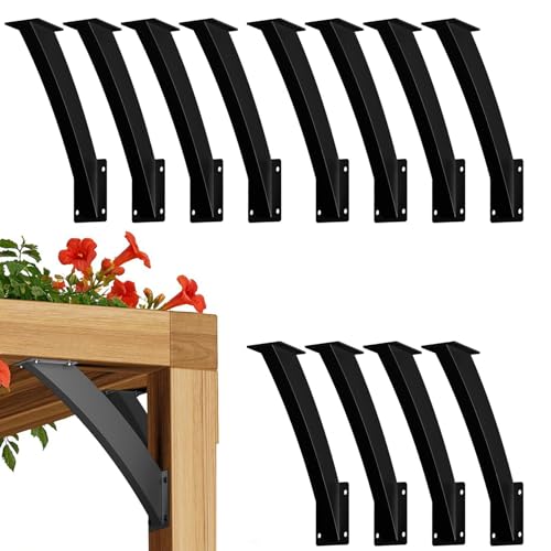 LQSYBHD Heavy Duty Arc 45 Degree Angle Bracket Wood Pergola Bracket Kit Pergola Accessories for Gazebos Decks Porches Etc Wood Post and Beam Angle Support Brackets(Size:12pcs)