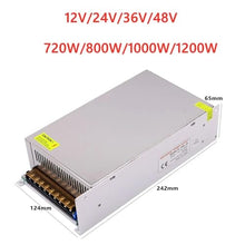 AC 220V to 12V 24V 36V 48V Power Supply 360W 400W 480W 500W 600W 720W 800W 1000W 1200W Switching Power Supply Transformer SMPS (Color : 720W-1200W, Size : 110/220V±15%_DC36V_1200W)