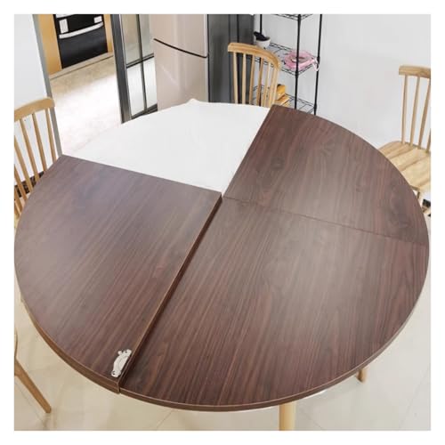 MZZKFC Round Wood Folding Table Top, 4 5 6 FT Extended Foldable Tabletop Extender Waterproof, Kitchens & Banquet Halls Temporary DeskTops for Family Gathering(4.6 FT/1.4m)