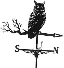 Owl Practical weathervane Classic antirust Outdoor Farm Barn Stake Ornament Wind Chime Weathervane for Roof Garden Decoration Wind Direction Indicator