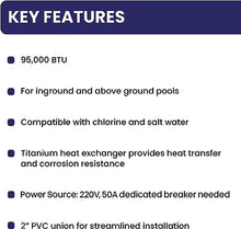 Blue Torrent ComforTemp Heat Pump - 18,000 Gallon Pool Pump - 95,000 BTU Blue & Black