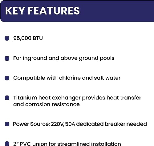 Blue Torrent ComforTemp Heat Pump - 18,000 Gallon Pool Pump - 95,000 BTU Blue & Black
