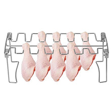NRFJFOP BBQ Grilled Chicken Wings Rack Non-Stick Grill Stainless Steel Pork Ribs