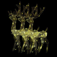 3 Pcs Lighted Acrylic Reindeer Christmas Decorations, 47.2" Extra Tall LED Yard Art, Warm White Glowing Xmas Deer Set for Outdoor and Indoor Holiday Garden Decor