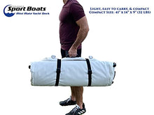 Inflatable Sport Boats Mini Mate Yacht Dock 10' x 3' Inflatable Water Platform White and Blue with Teak Foam Non-slip Top