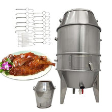 Yokoma Commercial Charcoal Roast Duck Oven 23.6x53inches Stainless Steel 3 Tier Barbecu Cooker Grill BBQ Beijing Duck Turkey Roasting Machine with Detachable Shelf for Chicken Vegetables Lamb