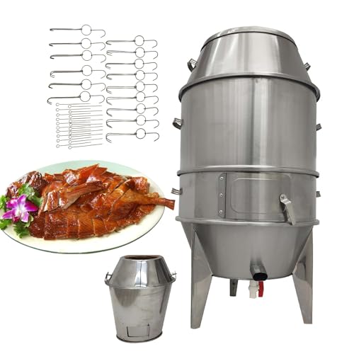 Yokoma Commercial Charcoal Roast Duck Oven 23.6x53inches Stainless Steel 3 Tier Barbecu Cooker Grill BBQ Beijing Duck Turkey Roasting Machine with Detachable Shelf for Chicken Vegetables Lamb