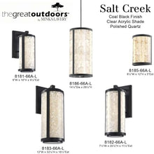 Minka Lavery 8173-66A-L Salt Creek Unique Acrylic Rectangular Outdoor LED Wall Mount, 1-Light 33 Watt, 32" H x 4" W, Coal Black