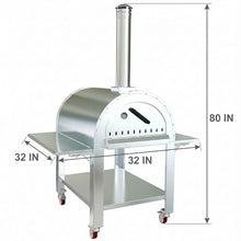 Garvee 32" Outdoor Wood‑Fired Pizza Oven,Stainless Steel Grill Oven