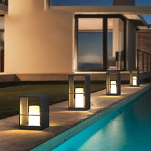 ALDEPO Courtyard Light Aluminum Minimalist Outdoor Floor Lamp Fixture Square Pillar Light Outdoor Garden LED Floor Lamp Lights Columns Pathway Lighting for Deck Patio (Size : 20 * 73cm)