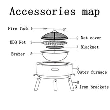 Garden Fire Pit Fire Pit Outdoor Heaters & Fire Pits Backyard Patio Garden Fireplace with Grill Grate for Outdoor Patio Garden Backyard with Spark Screen/Fireplace Poker/Grate/and Grill