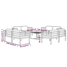Kaorsrow 9-Piece Garden Lounge Set - Modular Anthracite Aluminum Outdoor Sectional Furniture with Cushions - Modern 8-Person Seating for Patio, Backyard, and Terrace