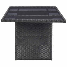 LPERTGFHU 9 Piece Patio Dining Set for 8 People, Half Round Poly Rattan Outdoor Furniture with Black Glass Tabletop and Cushioned Chairs