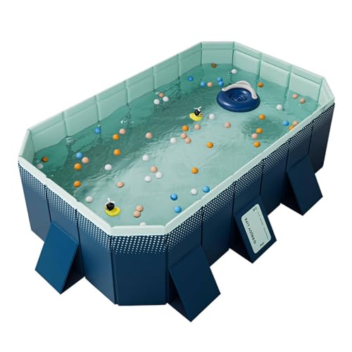 FANYING Foldable Swimming Pool, Full-Sized Family Pool Outdoor Rectangular Pool Oversized Family Paddling Pool for Adults Outdoor Backyard Summer Water Party,260cm